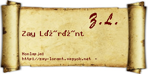 Zay Lóránt névjegykártya