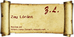 Zay Lóránt névjegykártya